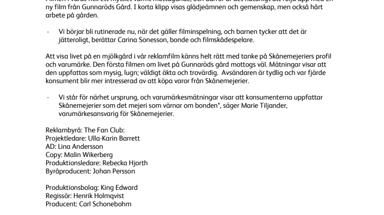 Livet på Gunnaröds gård i ny reklamfilm