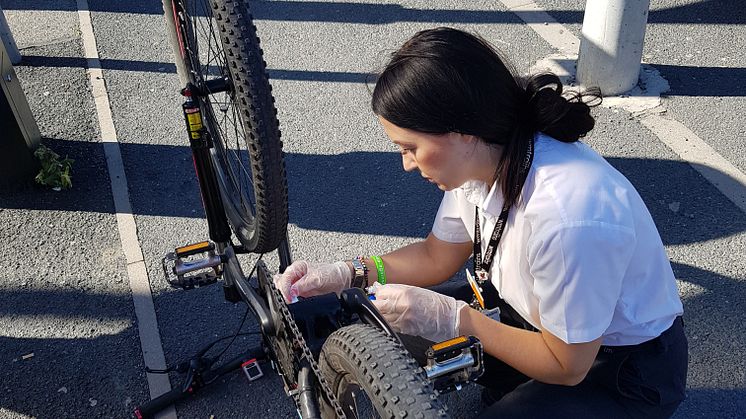 Bike marking will be one of a number of initiatives being showcased at Birmingham Snow Hill during the security roadshows on 2 & 3 October.