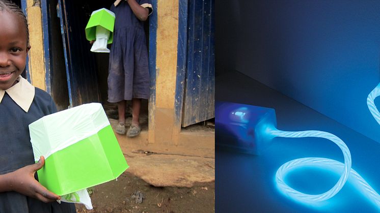 Left: Peepoo single-use toilet. Photo: Maria Berndtsson/Peepoople Right: The Power Aware Cord. Photo: RISE Interactive