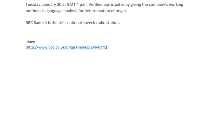​Language analysis: Possibilities and challenges in BBC Radio 4