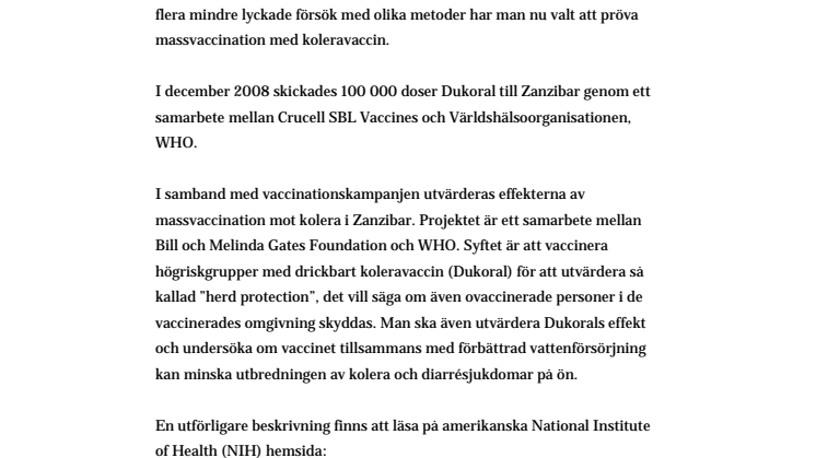 Massvaccination - faktablad