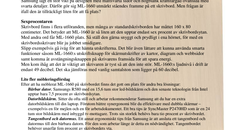 Samsungs skrivare möblerar om skrivbordet