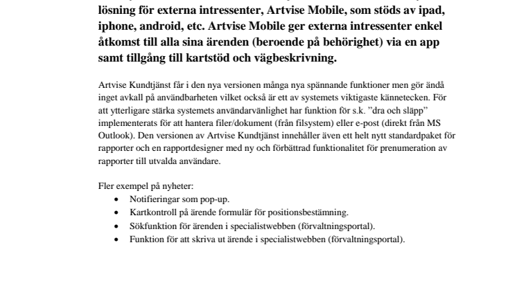 Artvise AB släpper ny version av Artvise Kundtjänst och lanserar Artvise Mobile!