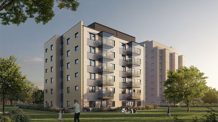 Lägenheter med hyrköp snart klara för inflyttning i nytt bostadsområde i Växjö