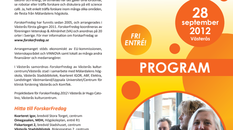 Program ForskarFredag den 28 september 2012
