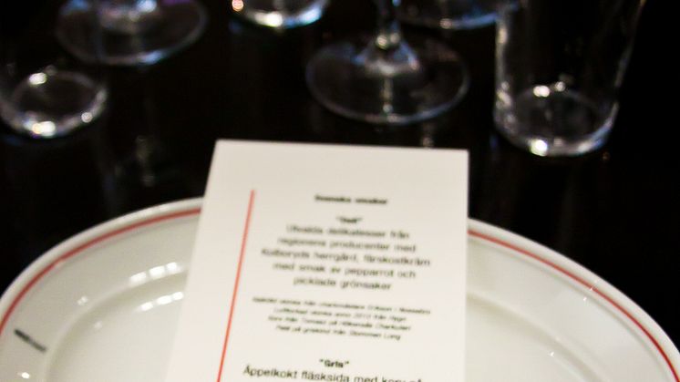 Menyn på presslunchen för lansering av Svenskt kött-märket på restaurang West Coast