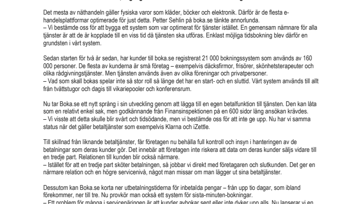 Boka.se ger företagare i servicebranschen mer tid och utmanar Klarna