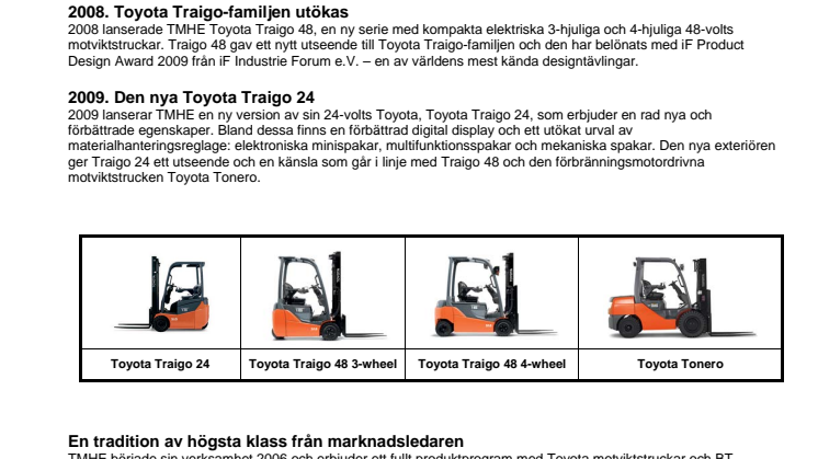 Toyota Traigo 24 - faktablad