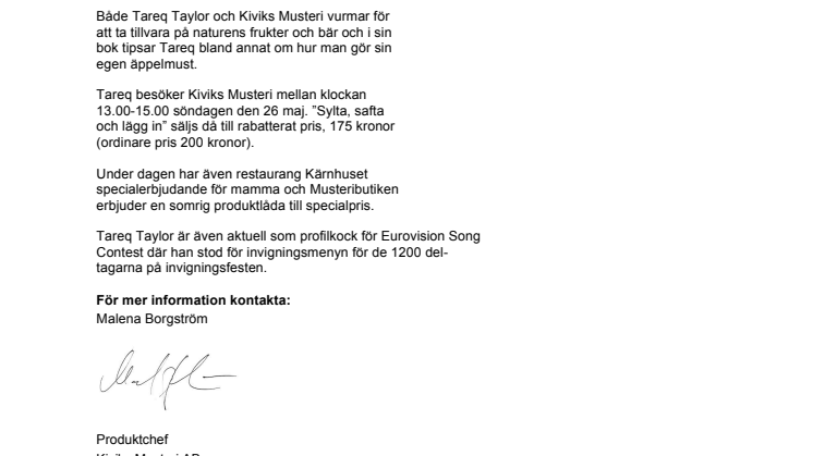 Fira mamma med Tareq Taylor och Kiviks Musteri