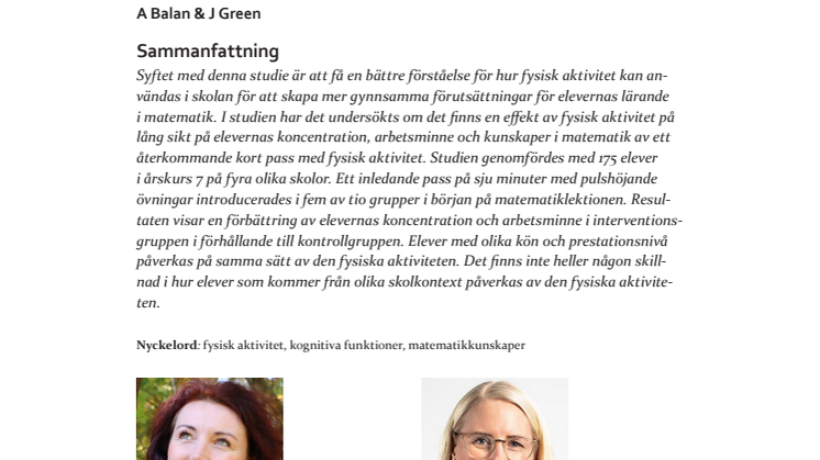 Effekten av fysisk aktivitet i matematikundervisningen