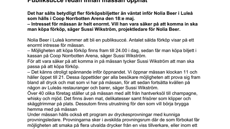 Nolia Beer i Luleå: Publiksuccé redan innan mässan öppnat