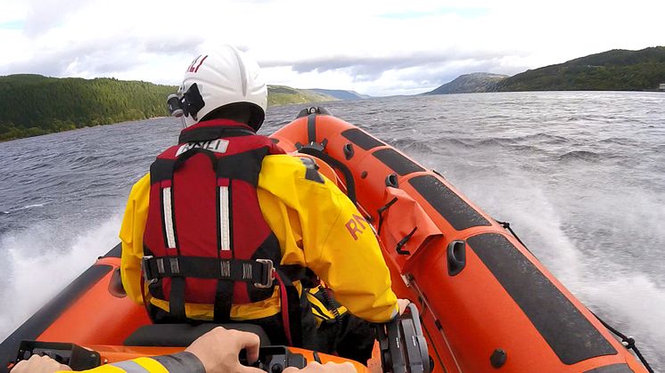 Loch Ness RNLI head out to rescue the stranded paddleboarder in September. Credit: RNLI Loch Ness