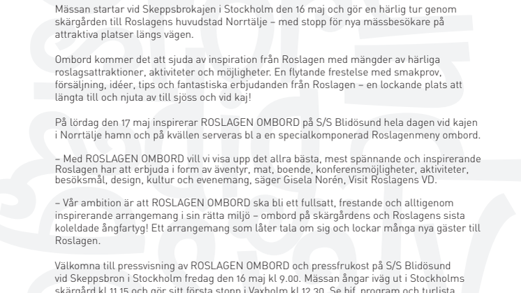 ROSLAGEN OMBORD – flyt för Visit Roslagen!