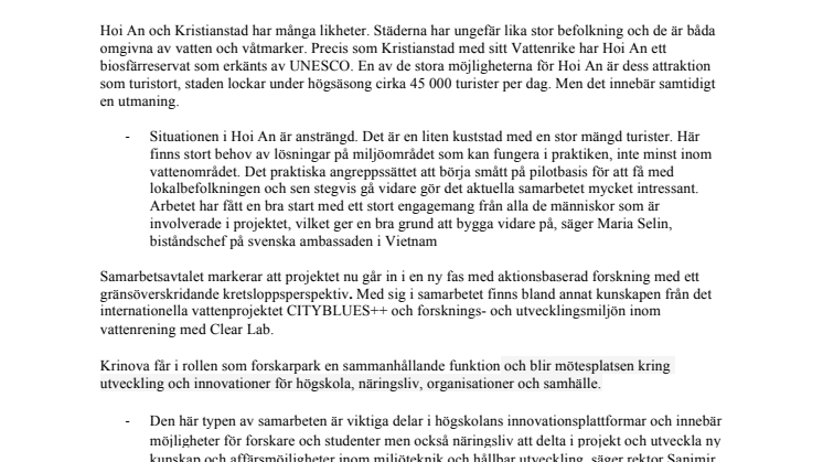 Kristianstad förebild för Vietnam i arbetet att skapa ekologiskt hållbara städer