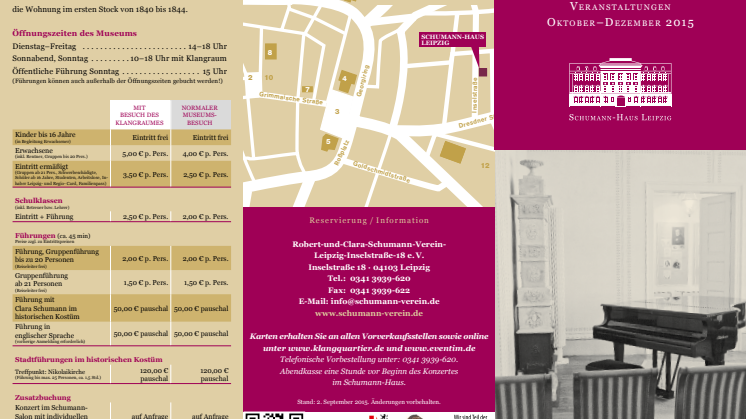 Veranstaltungsflyer Schumann-Haus
