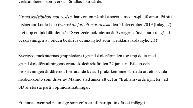 Enkel fråga om "grundskolefotboll mot rasism"
