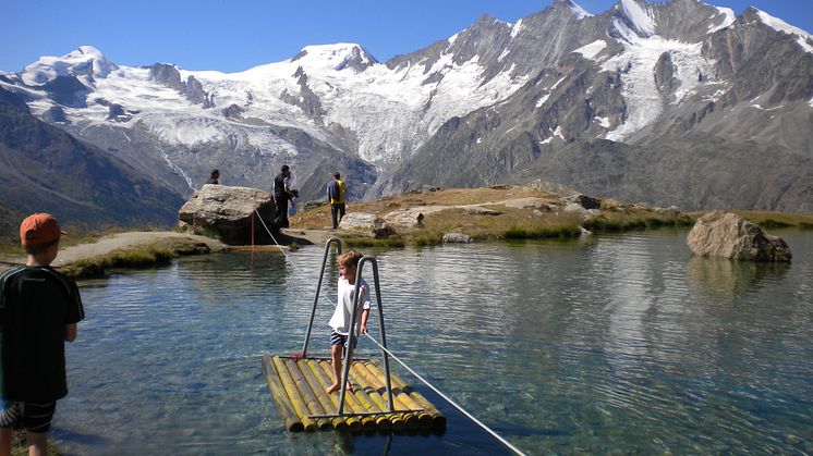 Wellness- und Genussweg auf der Alp Kreuzboden in Saas Fee (Wallis)