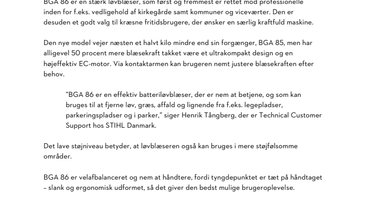 Ny løvblæser fra STIHL – 50 procent stærkere end sin forgænger