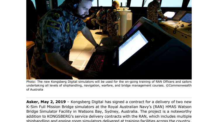 Royal Australian Navy continues to expand training capability with two new ship’s bridge simulators