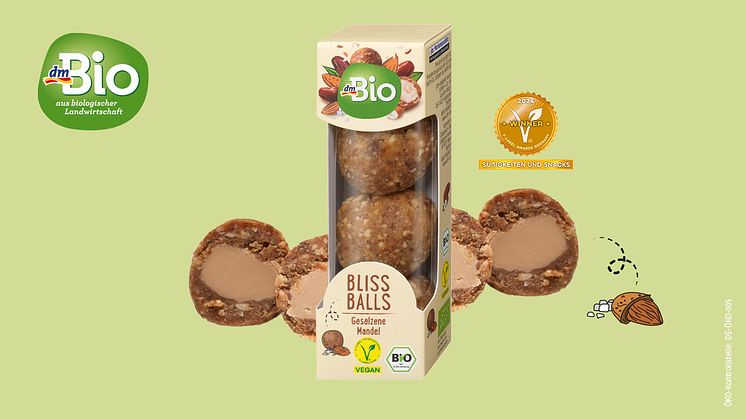 dmBio Bliss Balls mit V-Label Award ausgezeichnet
