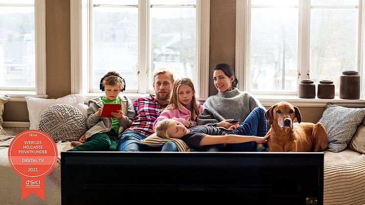 Tittarsuccén fortsätter - Telias tv-kunder nöjdast i Sverige för sjunde året i rad enligt SKI