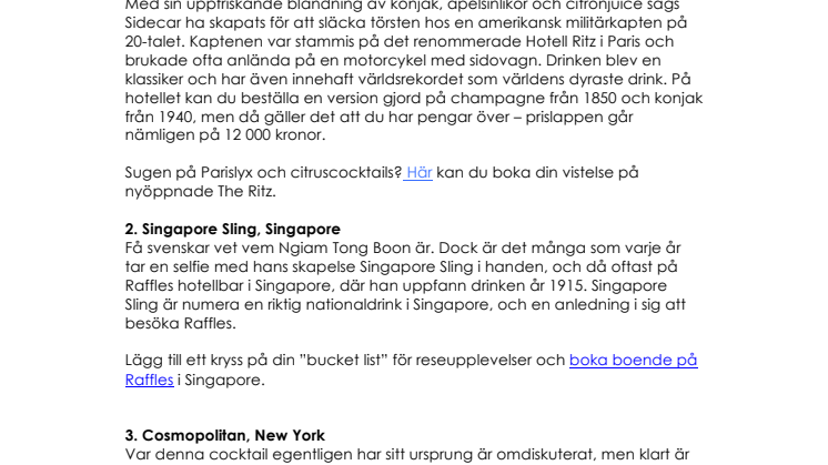 Mytomspunna drinkar världen över – här serveras originalen