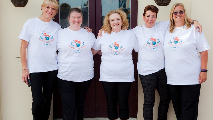 left to right - Nikki Robinson, Michelle Smith, Jeanette Walsh, Severine Seweryn and Helen Bull. 