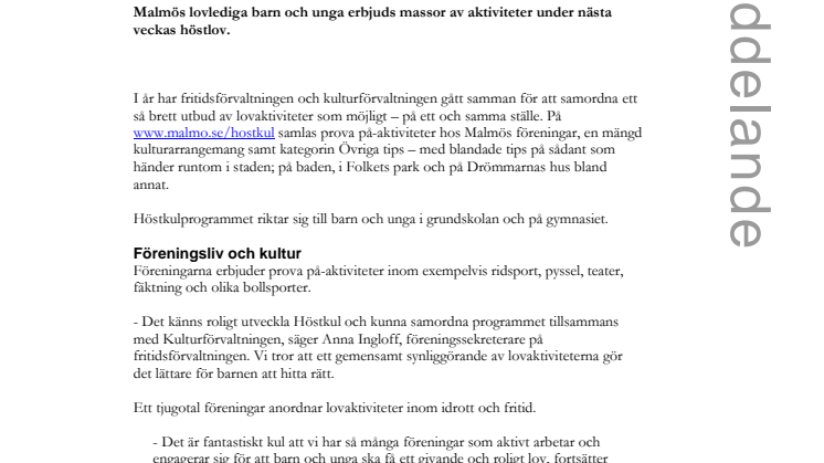 Höstkul – massor att göra på lovet!