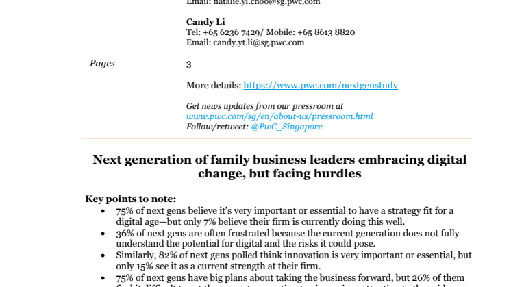 Next generation of family business leaders embracing digital change, but facing hurdles