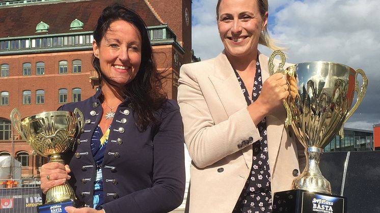 2 juli 2019: Marith Hesse och Johanna Ahlm på plats i Malmö. Bild: SVT.