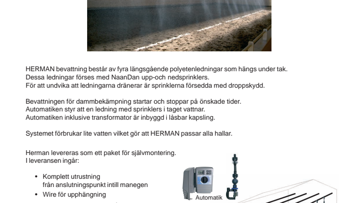 Herman basic - Automatisk bevattning för ridhall