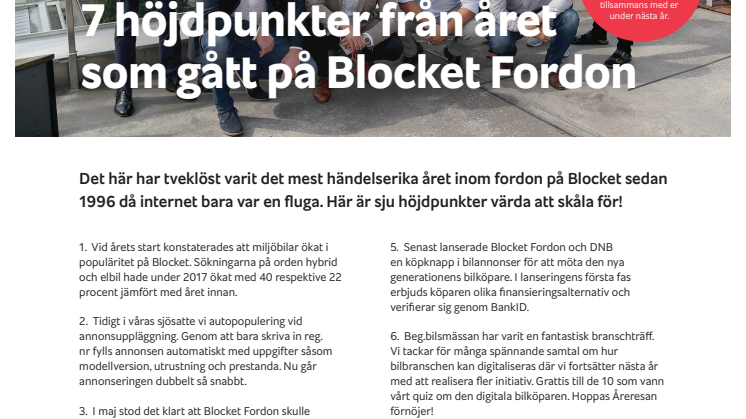 7 höjdpunkter från året som gått på Blocket Fordon