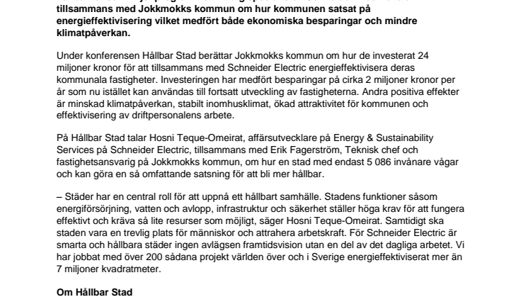 Schneider Electric och Jokkmokks kommun visar att det lönar sig att satsa på energieffektivisering  