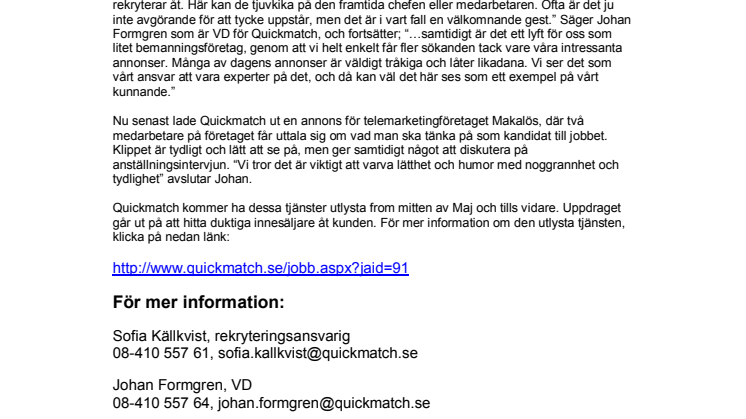 Jobbannonsering via Youtube
