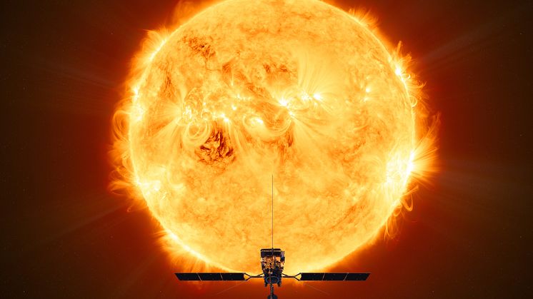 Forskare vid Institutet för rymdfysik i Uppsala bidrar till ett mätinstrument på den solutforskande rymdsonden Solar Orbiter. De första svenska forskningsresultaten är nu publicerade i Astronomy & Astrophysics. Illustration: ESA/ATG medialab