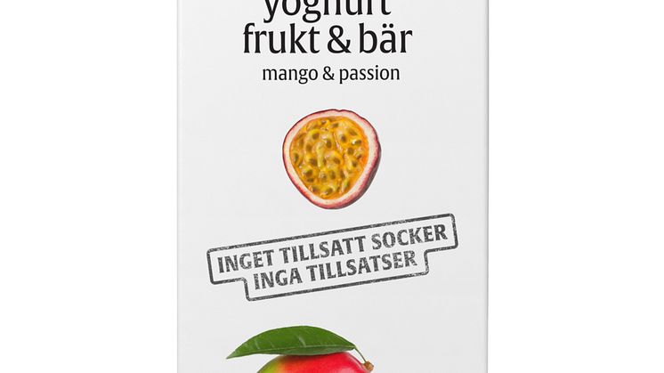 ”Skånemejerier Bara” - Sveriges enda yoghurt utan tillsatt socker eller tillsatser - kommer nu med ny smak av Mango & Passion