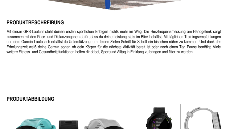 Datenblatt Garmin Forerunner 55