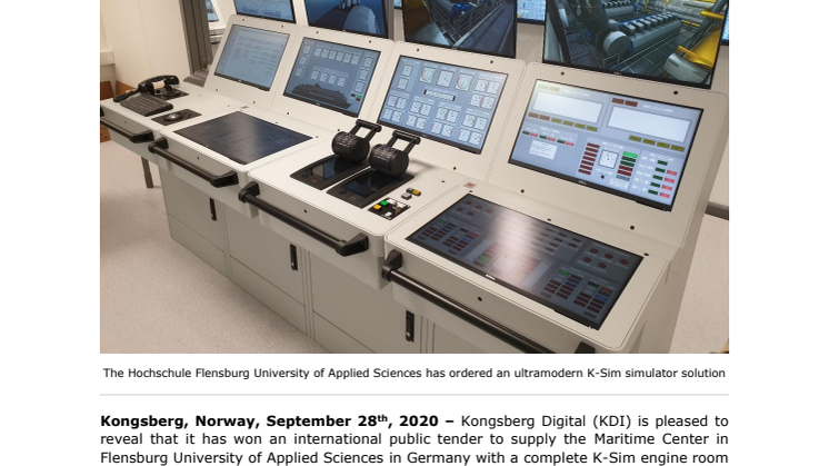 Kongsberg Digital wins contract to deliver cutting-edge engine room simulator to German training institute