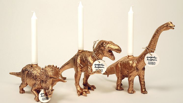 Dinosaurieljusstake - design Nathalie Hallman