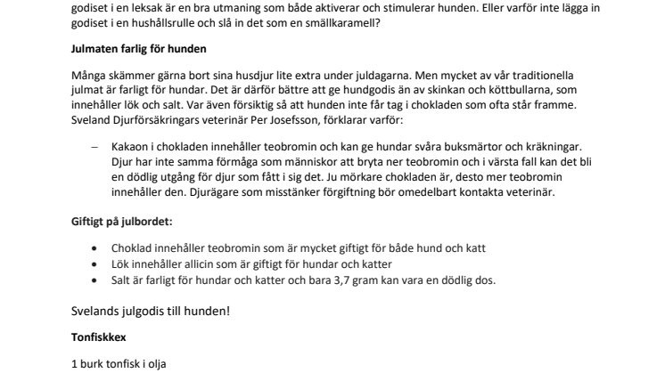 Recept på julgodis till hunden 