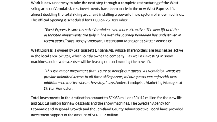 Vemdalen News 2014/2015
