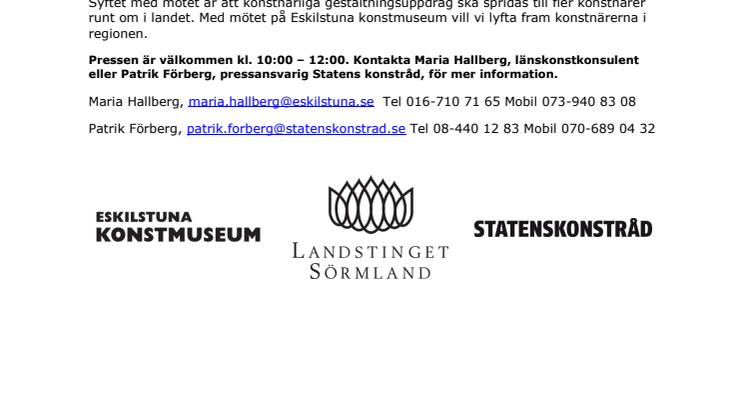 KONSTNÄRSFOKUS 2012 PÅ ESKILSTUNA KONSTMUSEUM 15 NOVEMBER