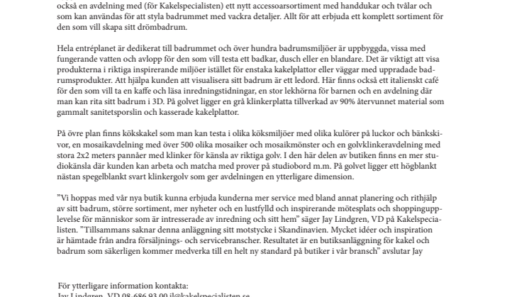 Första kakel- och badvaruhuset har öppnat