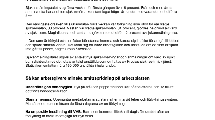 Rekordmånga sjuka förra veckan