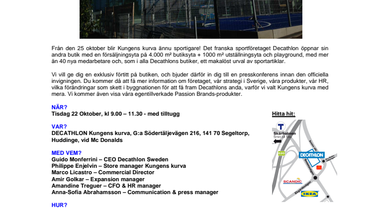 DECATHLON bjuder till presskonferens-frukostmöte!