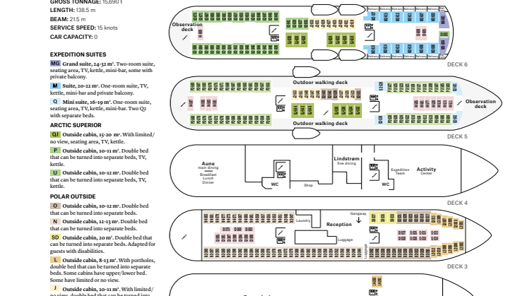 MS Finnmarken 2020 deck plan