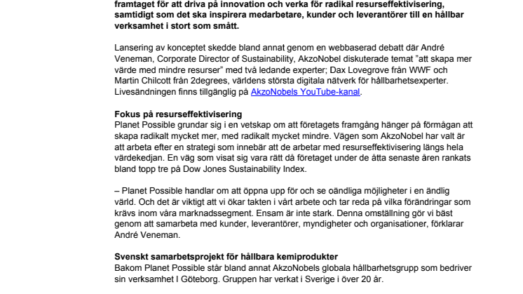 Sverige är redo för Planet Possible 