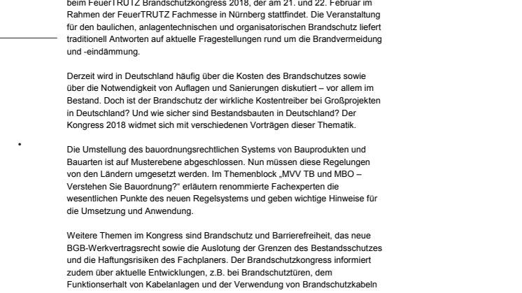 FeuerTRUTZ Brandschutzkongress 2018 
