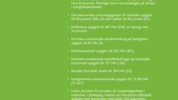 Willhems delårsrapport januari - september 2013