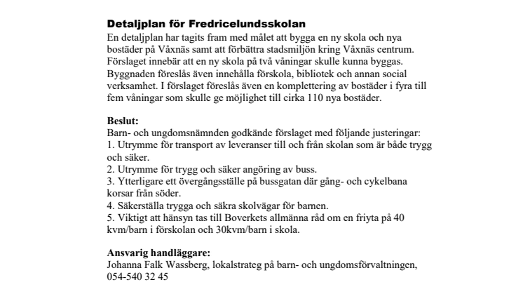Kort från barn- och ungdomsnämnden 